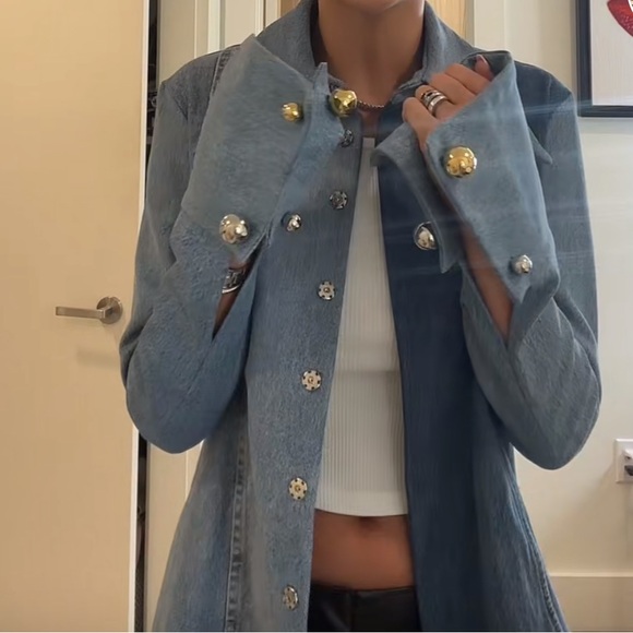 A.w.a.k.e mode denim two toned short jacket 38 with tags - Picture 5 of 8